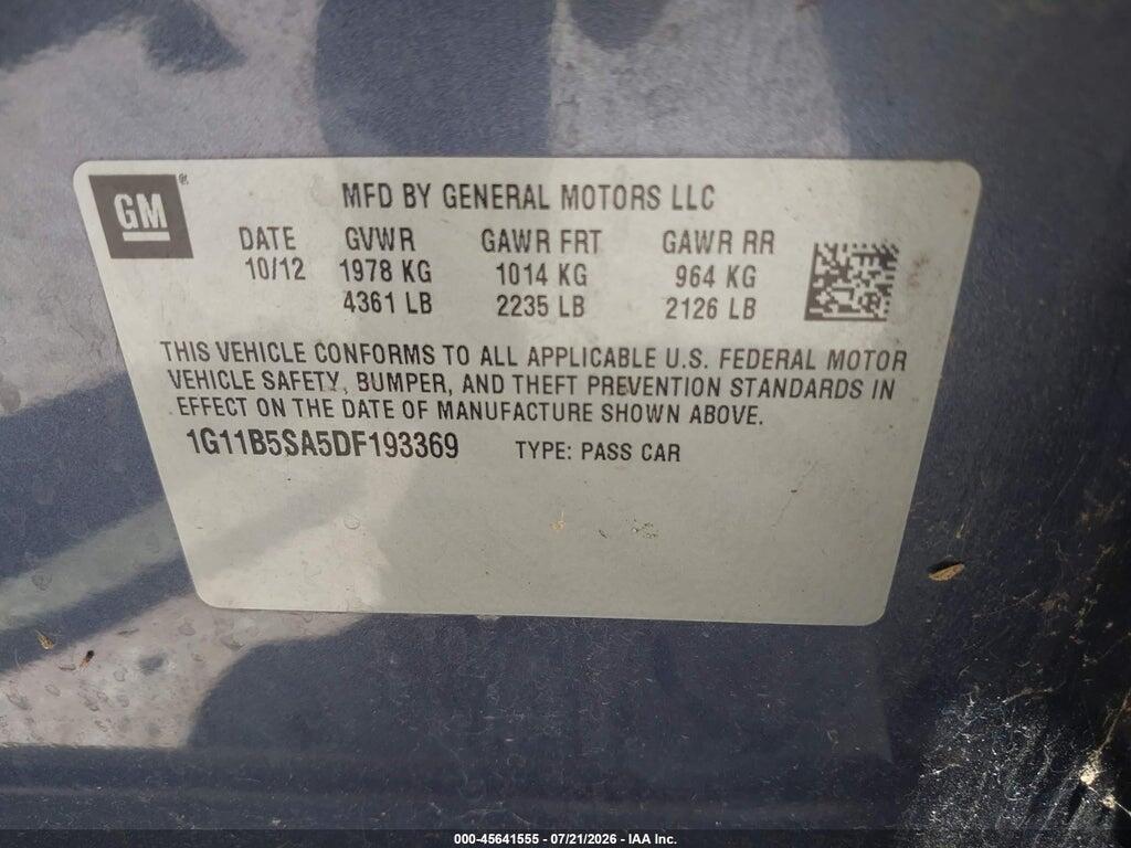 1G11B5SA5DF193369 2013 CHEVROLET MALIBU photo no. 9