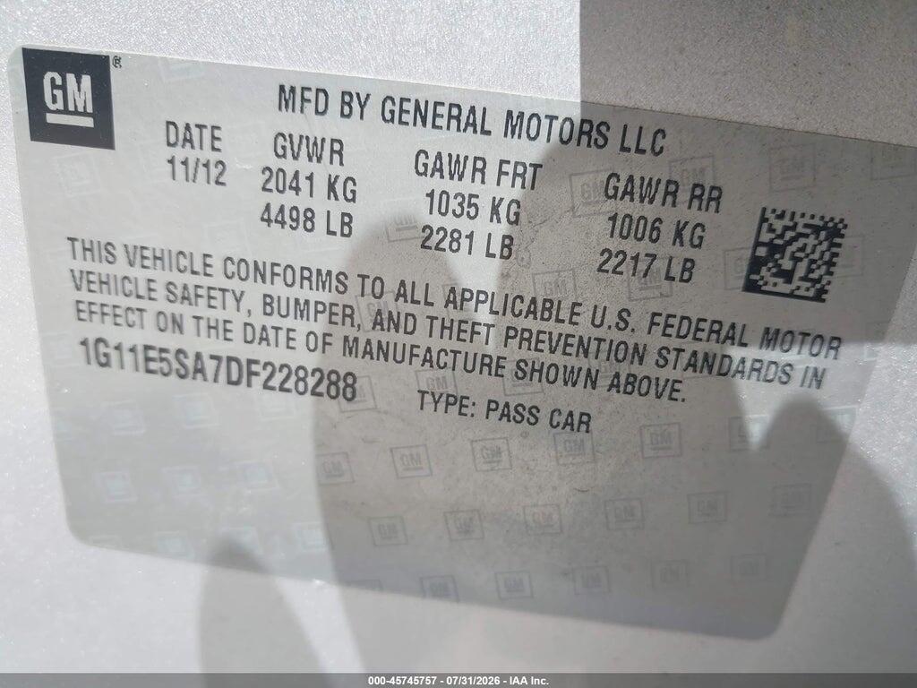 1G11E5SA7DF228288 2013 CHEVROLET MALIBU photo no. 9