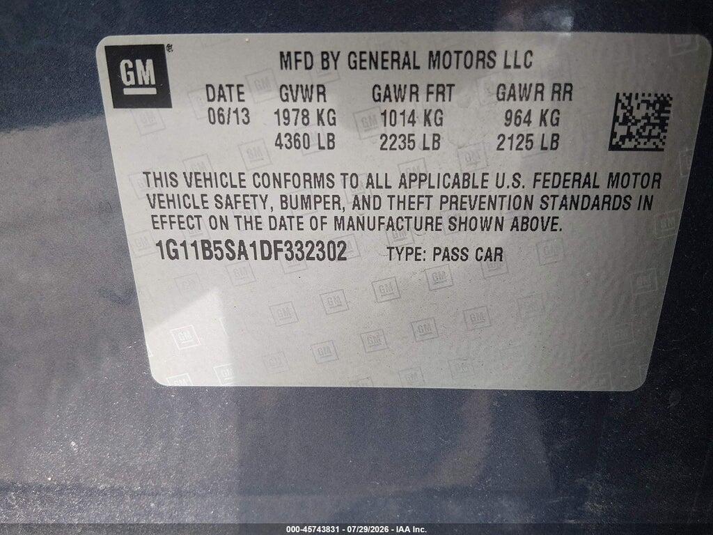 1G11B5SA1DF332302 2013 CHEVROLET MALIBU photo no. 9