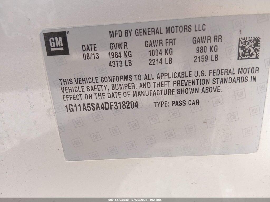 1G11A5SA4DF318204 2013 CHEVROLET MALIBU photo no. 9