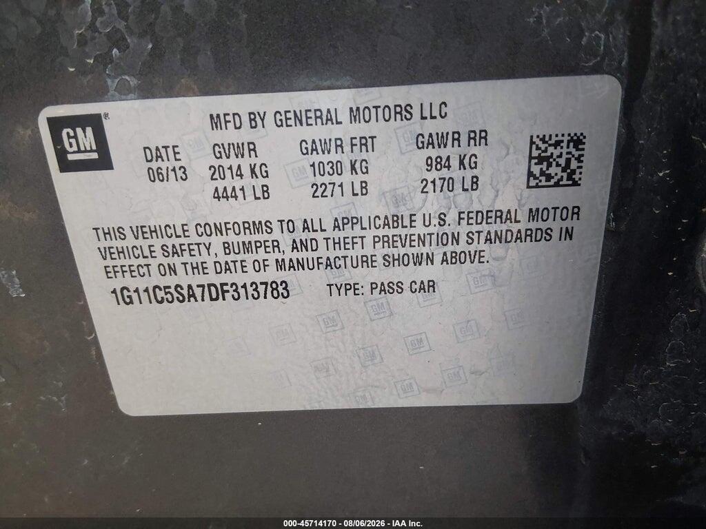 1G11C5SA7DF313783 2013 CHEVROLET MALIBU photo no. 9