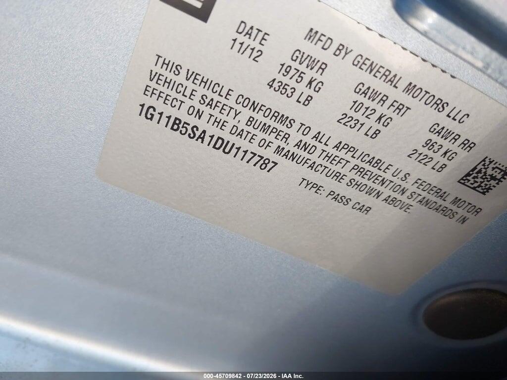 1G11B5SA1DU117787 2013 CHEVROLET MALIBU photo no. 9