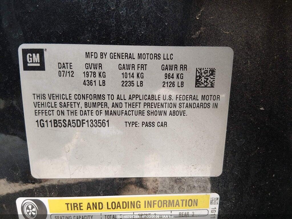 1G11B5SA5DF133561 2013 CHEVROLET MALIBU photo no. 9