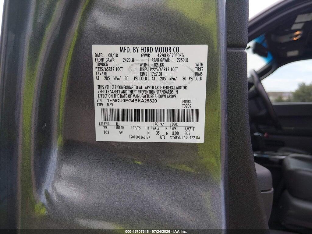 1FMCU0EG4BKA25820 2011 FORD ESCAPE photo no. 9