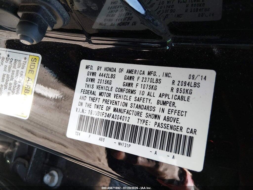 19UUB1F34FA004012 2015 ACURA TLX photo no. 9