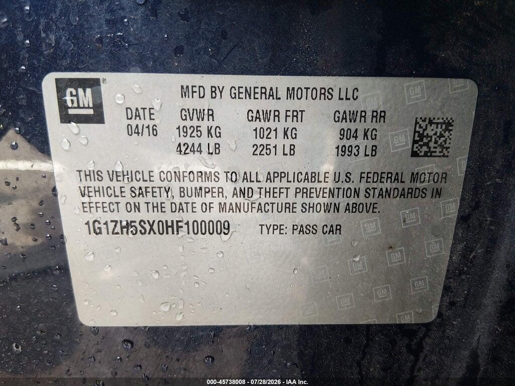 1G1ZH5SX0HF100009 2017 CHEVROLET MALIBU photo no. 9