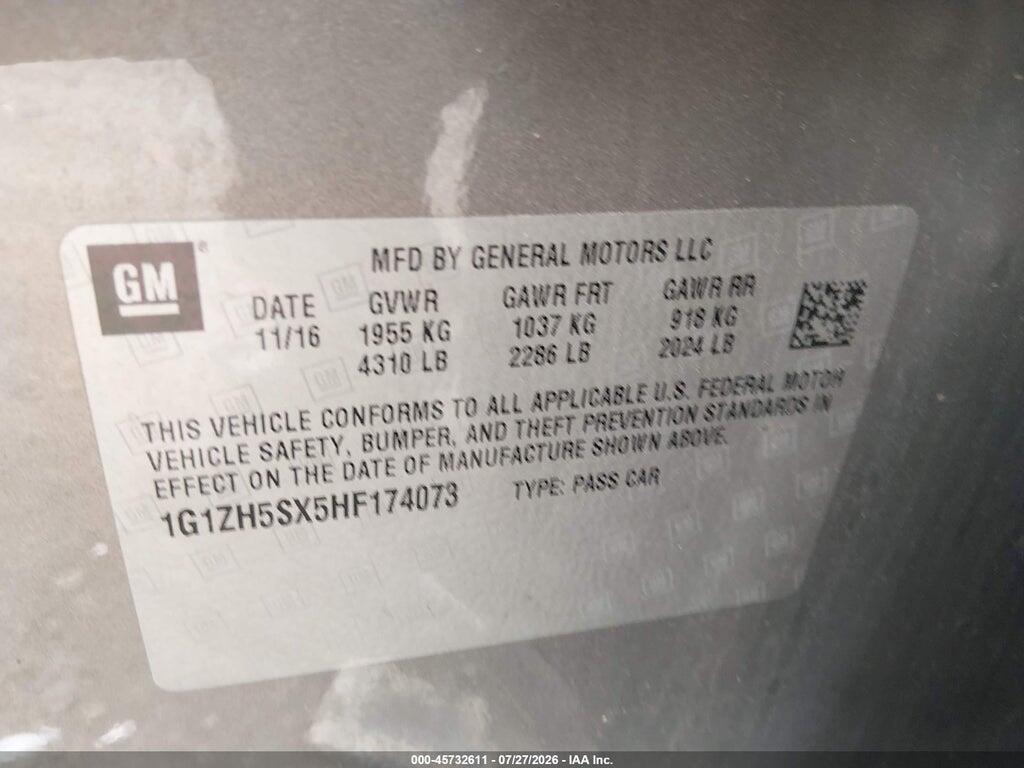 1G1ZH5SX5HF174073 2017 CHEVROLET MALIBU photo no. 9