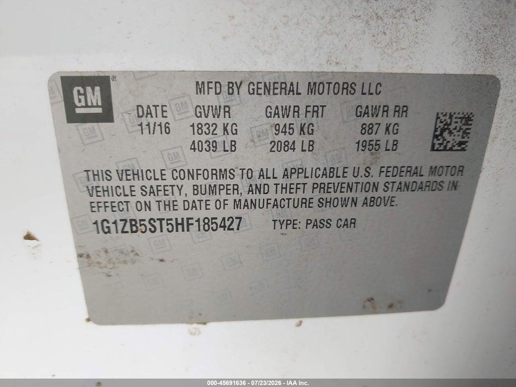 1G1ZB5ST5HF185427 2017 CHEVROLET MALIBU photo no. 9