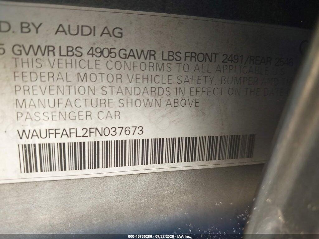 WAUFFAFL2FN037673 2015 AUDI A4 photo no. 9