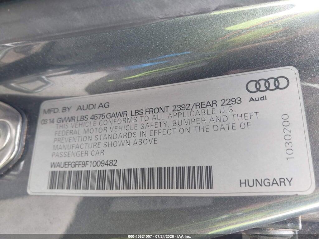 WAUEFGFF9F1009482 2015 AUDI A3 photo no. 9