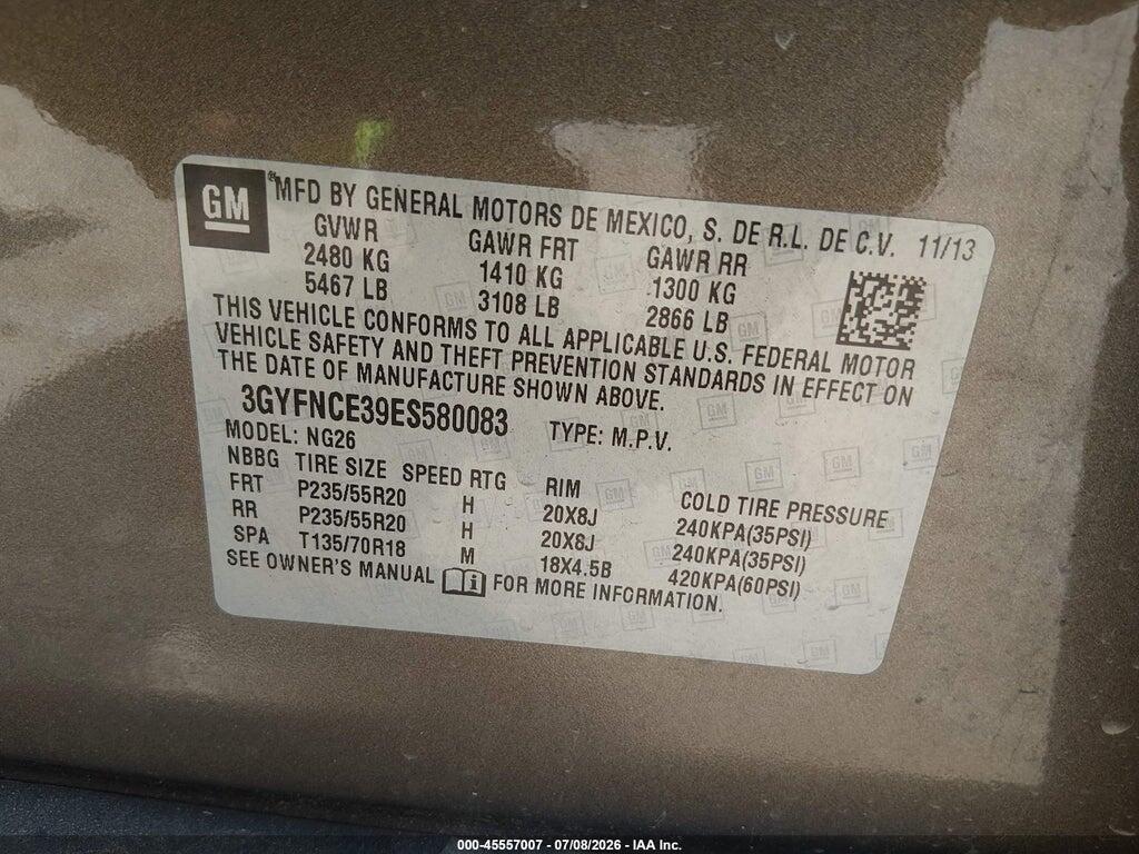 3GYFNCE39ES580083 2014 CADILLAC SRX photo no. 9