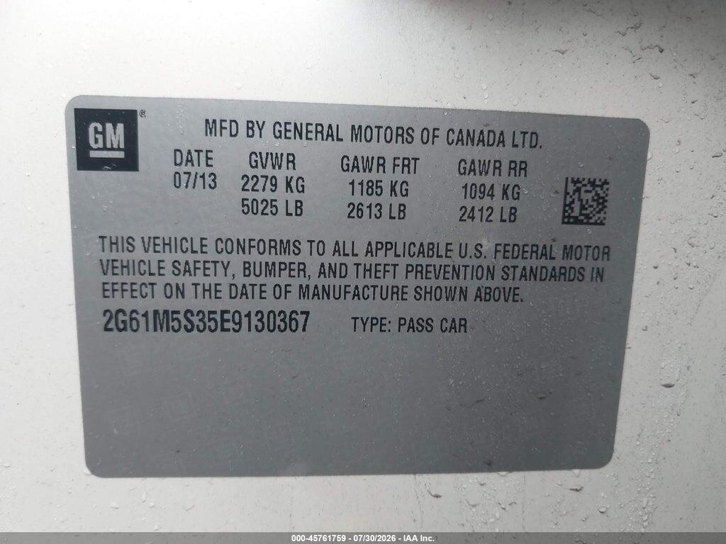 2G61M5S35E9130367 2014 CADILLAC XTS photo no. 9