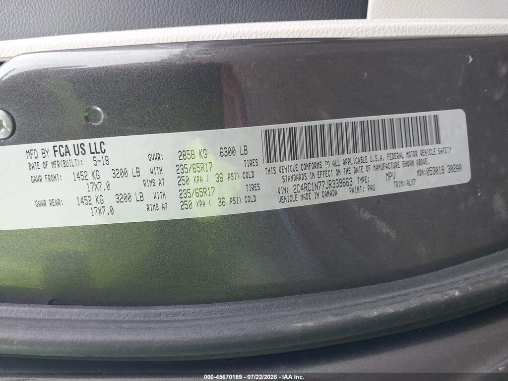 2C4RC1N77JR339663 2018 CHRYSLER PACIFICA HYBRID photo no. 9