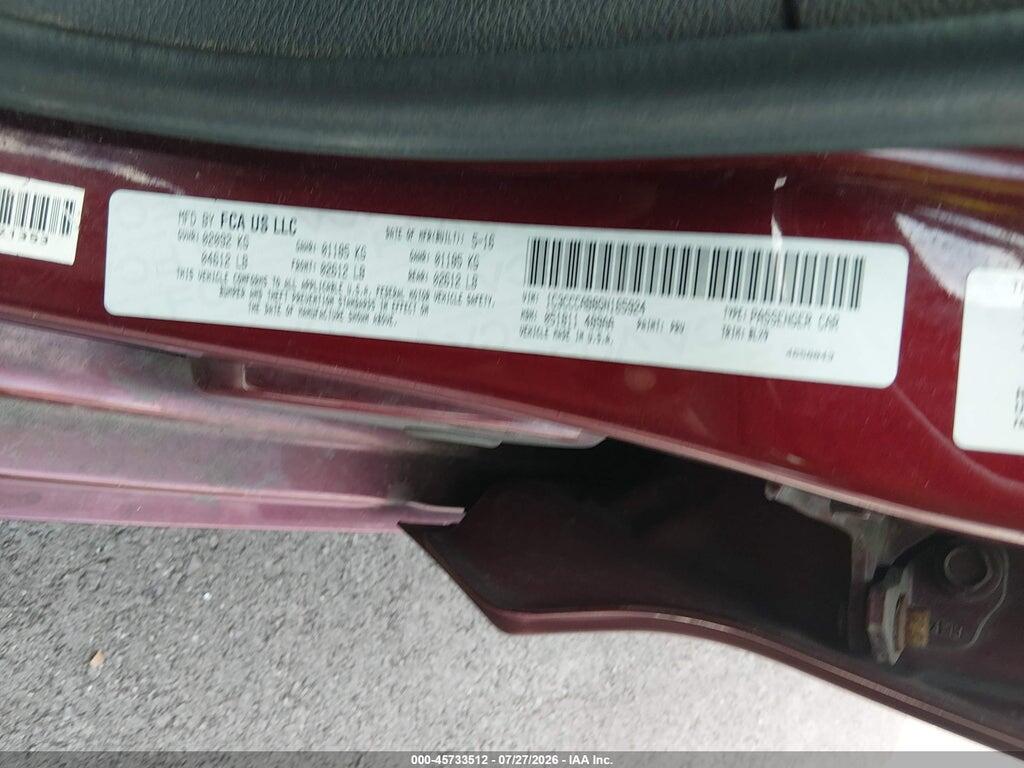 1C3CCCAB8GN185924 2016 CHRYSLER 200 photo no. 9