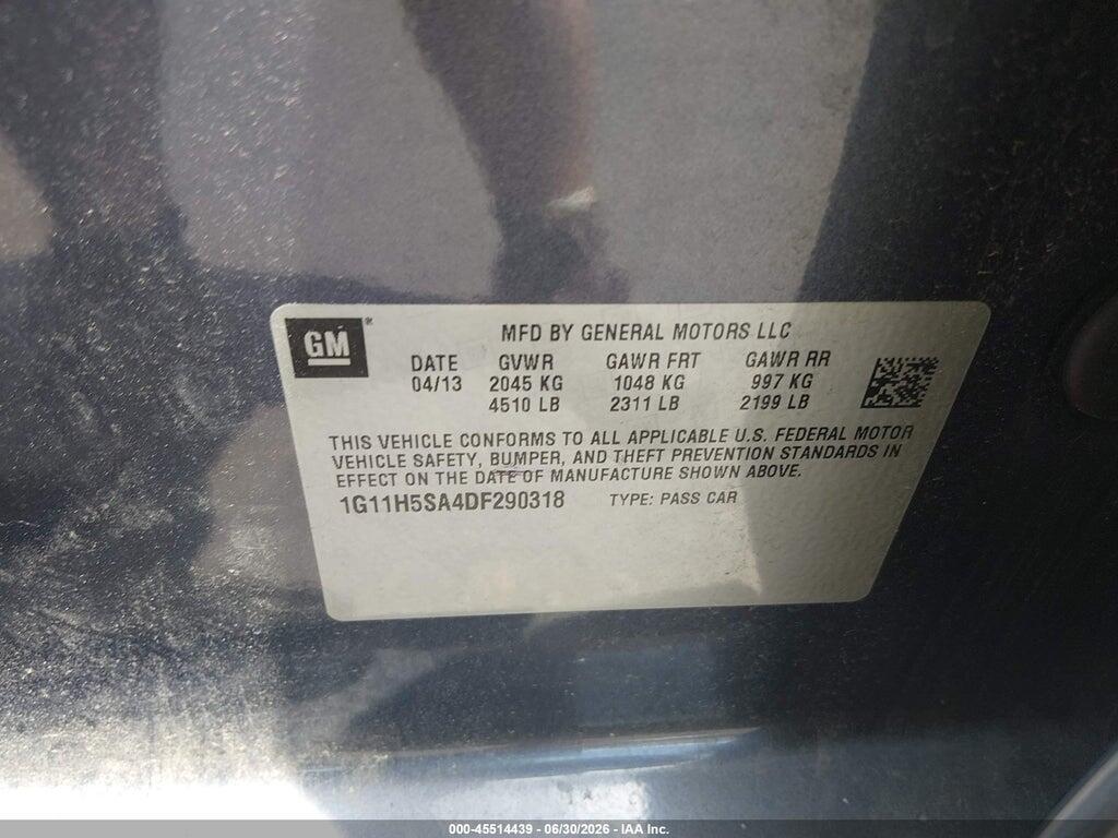 1G11H5SA4DF290318 2013 CHEVROLET MALIBU photo no. 9