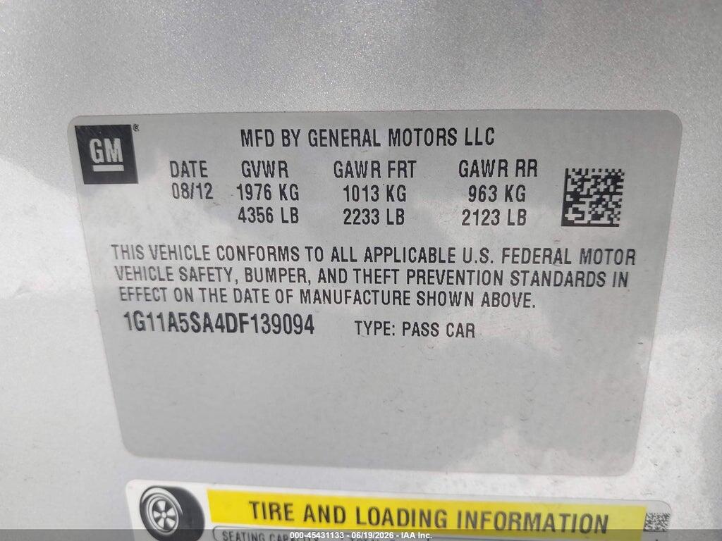 1G11A5SA4DF139094 2013 CHEVROLET MALIBU photo no. 9