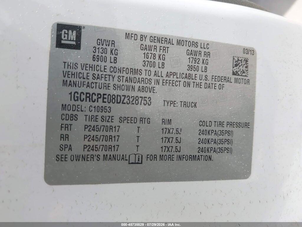 1GCRCPE08DZ328753 2013 CHEVROLET SILVERADO 1500 photo no. 9