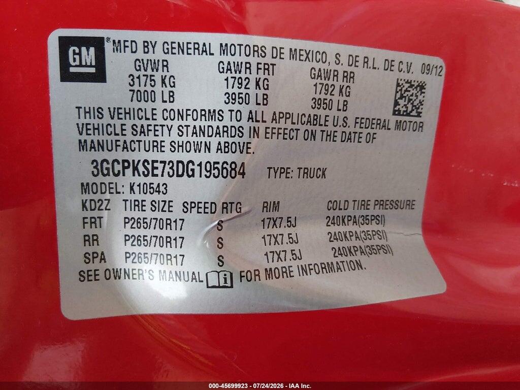 3GCPKSE73DG195684 2013 CHEVROLET SILVERADO 1500 photo no. 9