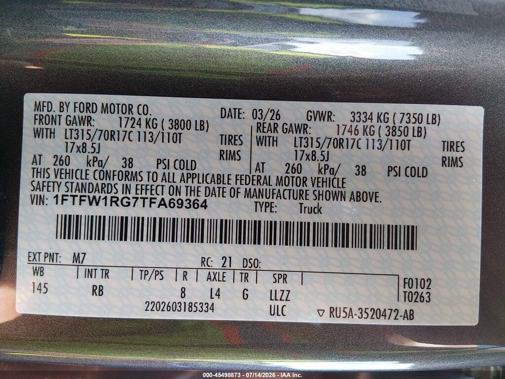 1FTFW1RG7TFA69364 2026 FORD F-150 photo no. 9