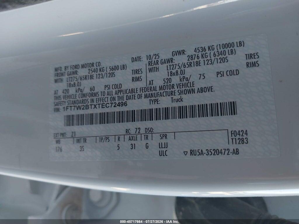 1FT7W2BTXTEC72496 2026 FORD F-250 photo no. 9