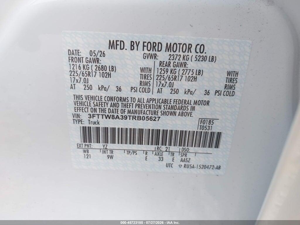 3FTTW8A39TRB05627 2026 FORD MAVERICK photo no. 9