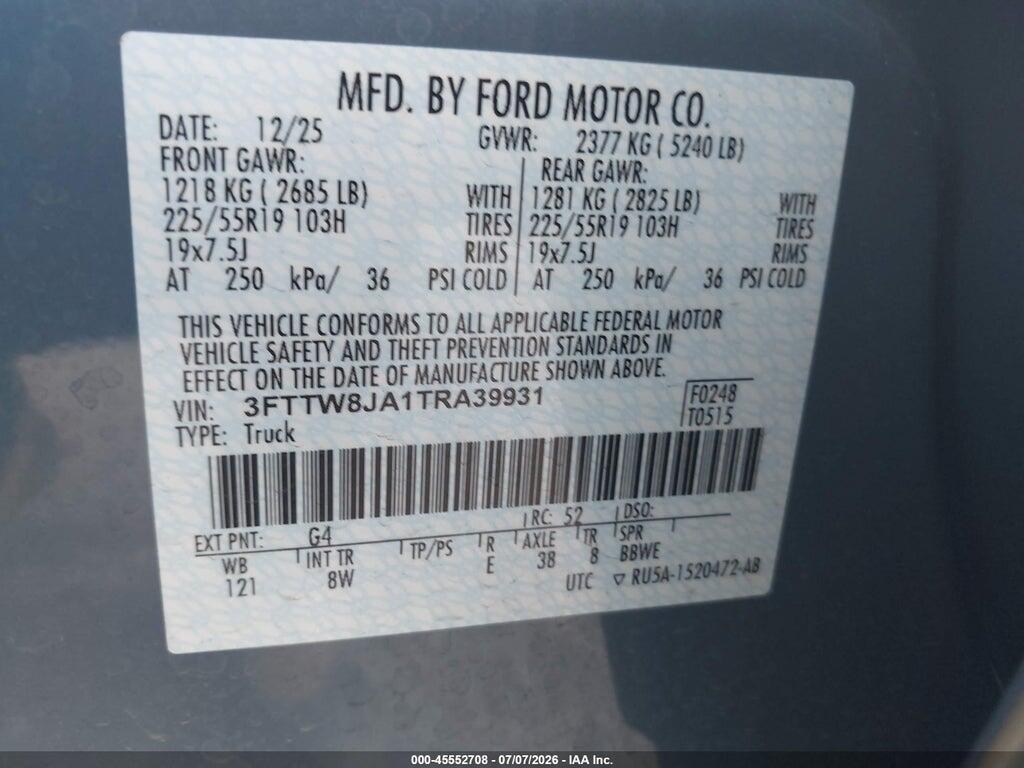 3FTTW8JA1TRA39931 2026 FORD MAVERICK photo no. 9