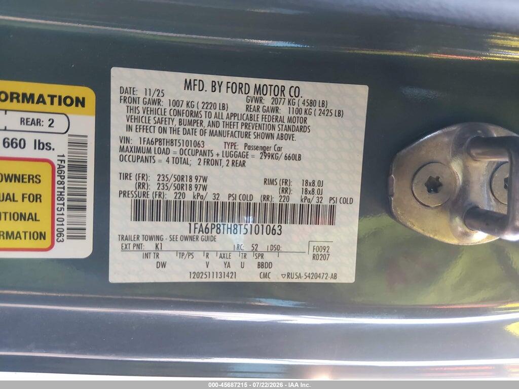 1FA6P8TH8T5101063 2026 FORD MUSTANG photo no. 9