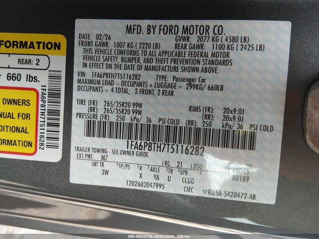 1FA6P8TH7T5116282 2026 FORD MUSTANG photo no. 9