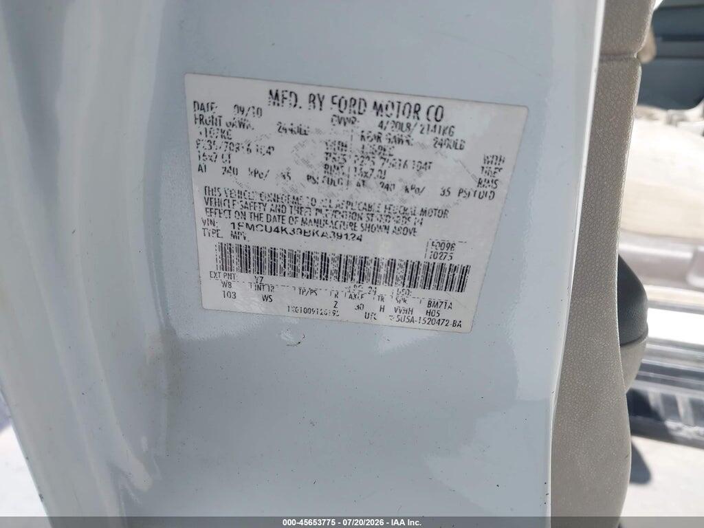 1FMCU4K39BKA39124 2011 FORD ESCAPE HYBRID photo no. 9