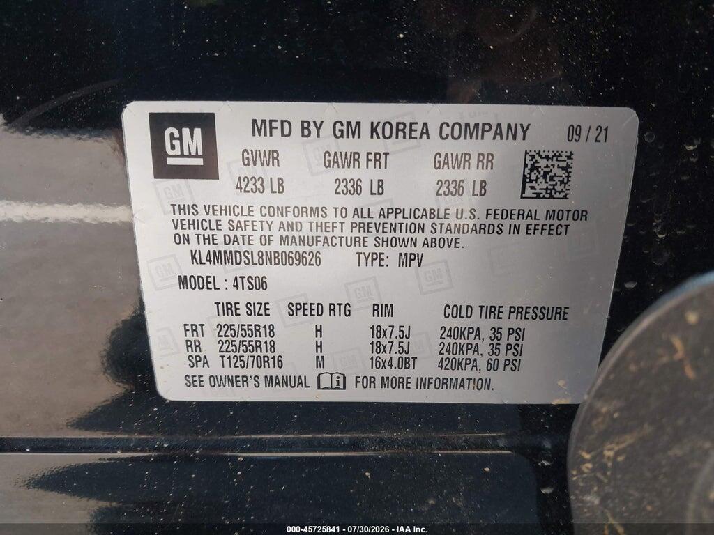 KL4MMDSL8NB069626 2022 BUICK ENCORE GX photo no. 9