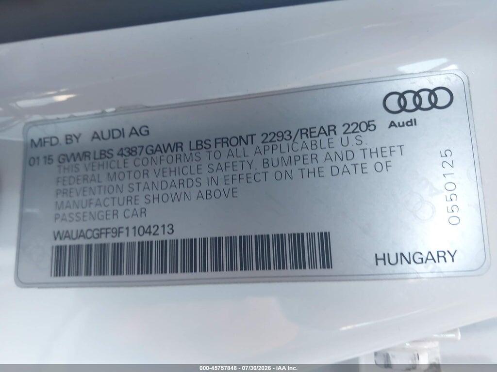 WAUACGFF9F1104213 2015 AUDI A3 photo no. 9