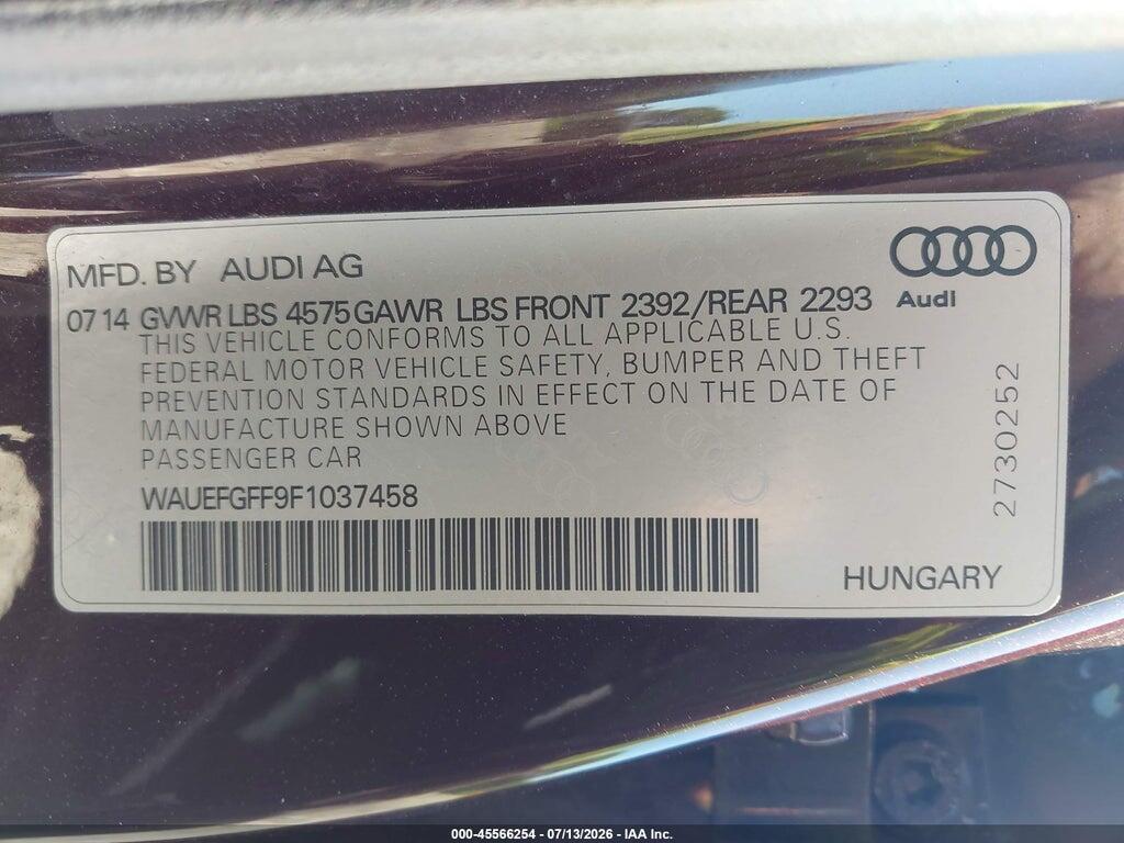 WAUEFGFF9F1037458 2015 AUDI A3 photo no. 9