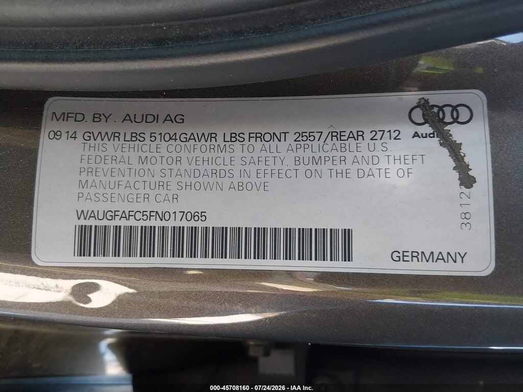 WAUGFAFC5FN017065 2015 AUDI A6 photo no. 9