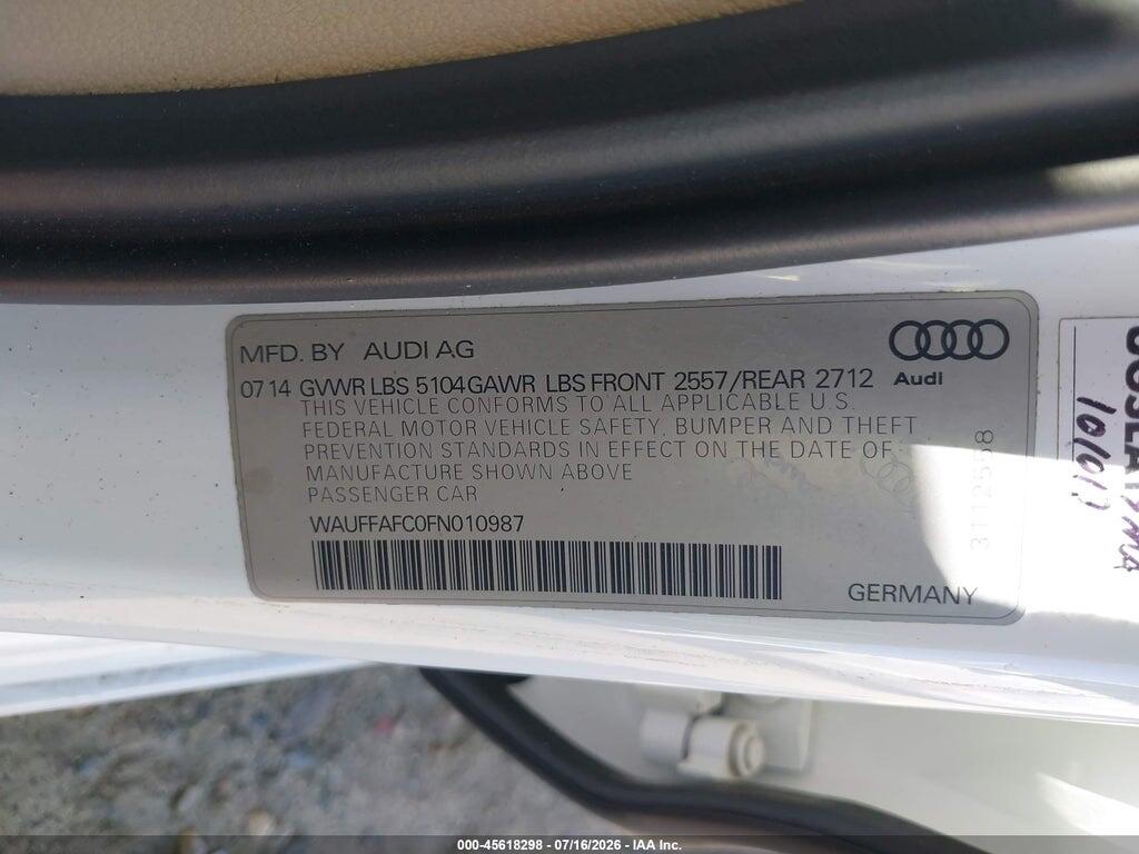 WAUFFAFC0FN010987 2015 AUDI A6 photo no. 9