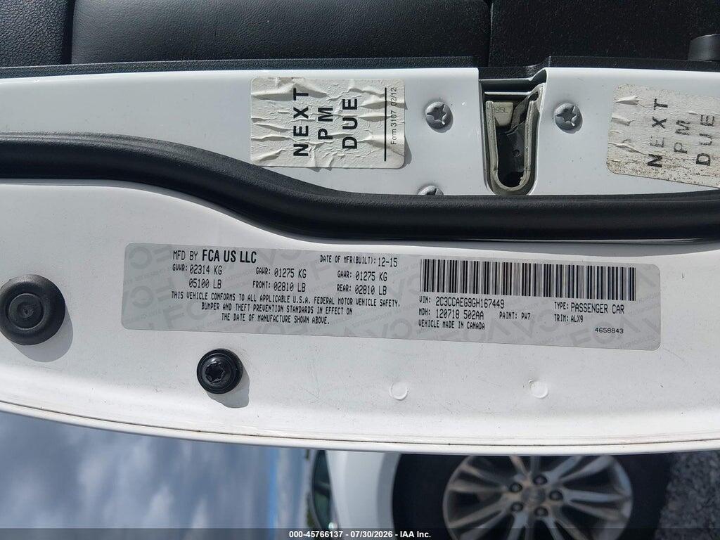 2C3CCAEG9GH167449 2016 CHRYSLER 300C photo no. 9