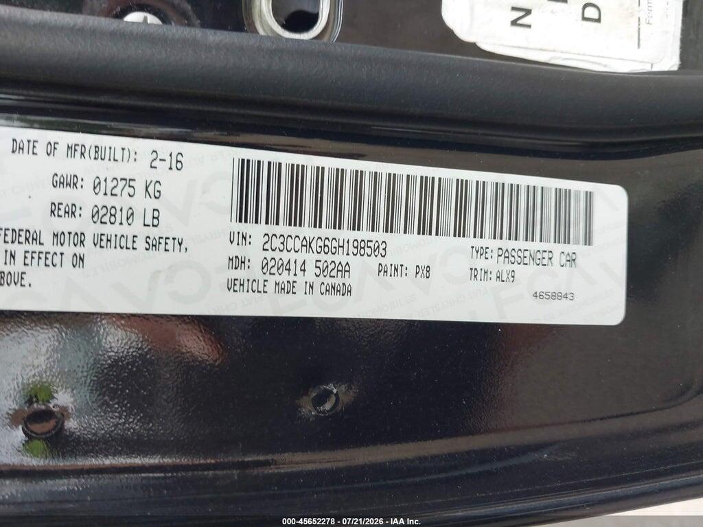 2C3CCAKG6GH198503 2016 CHRYSLER 300C photo no. 9