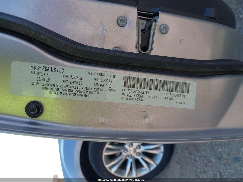 2C3CCAEG1GH207376 2016 CHRYSLER 300C photo no. 9
