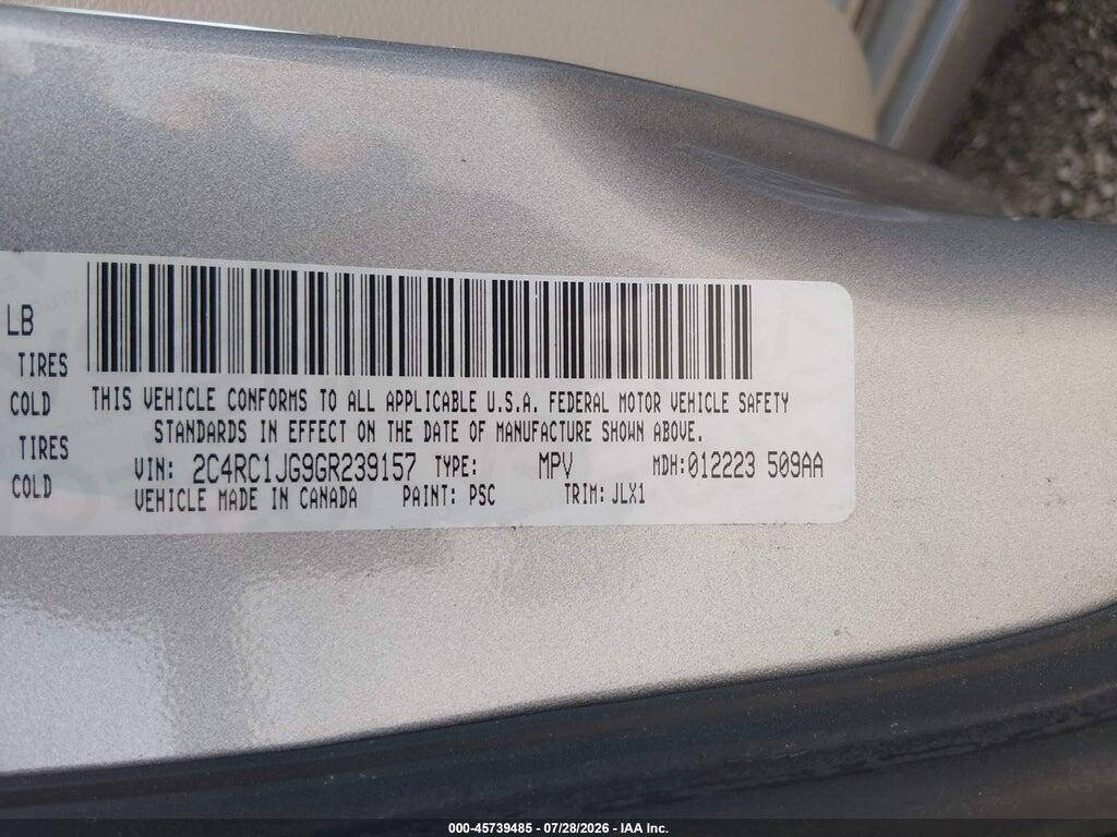 2C4RC1JG9GR239157 2016 CHRYSLER TOWN & COUNTRY photo no. 9