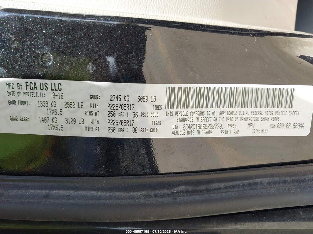 2C4RC1BG6GR287701 2016 CHRYSLER TOWN & COUNTRY photo no. 9