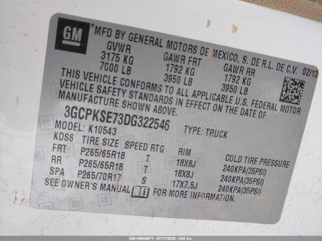3GCPKSE73DG322546 2013 CHEVROLET SILVERADO 1500 photo no. 9