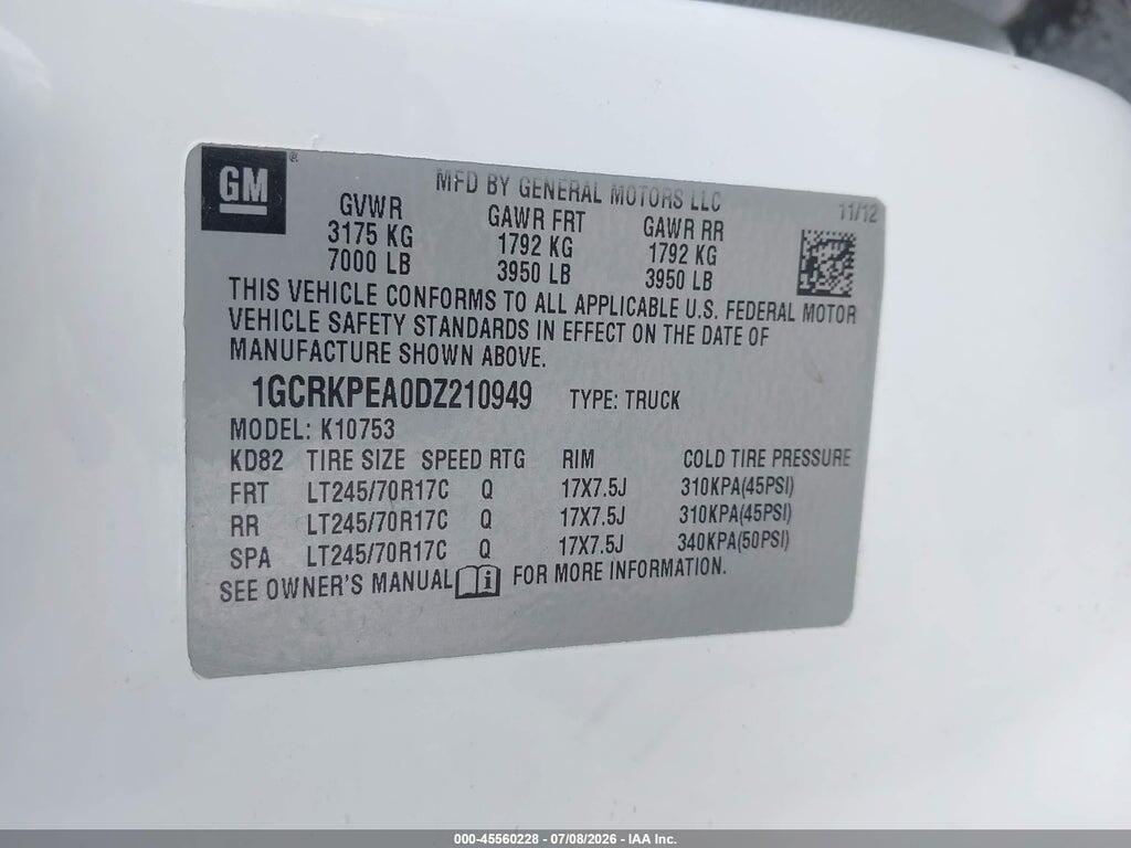 1GCRKPEA0DZ210949 2013 CHEVROLET SILVERADO 1500 photo no. 9