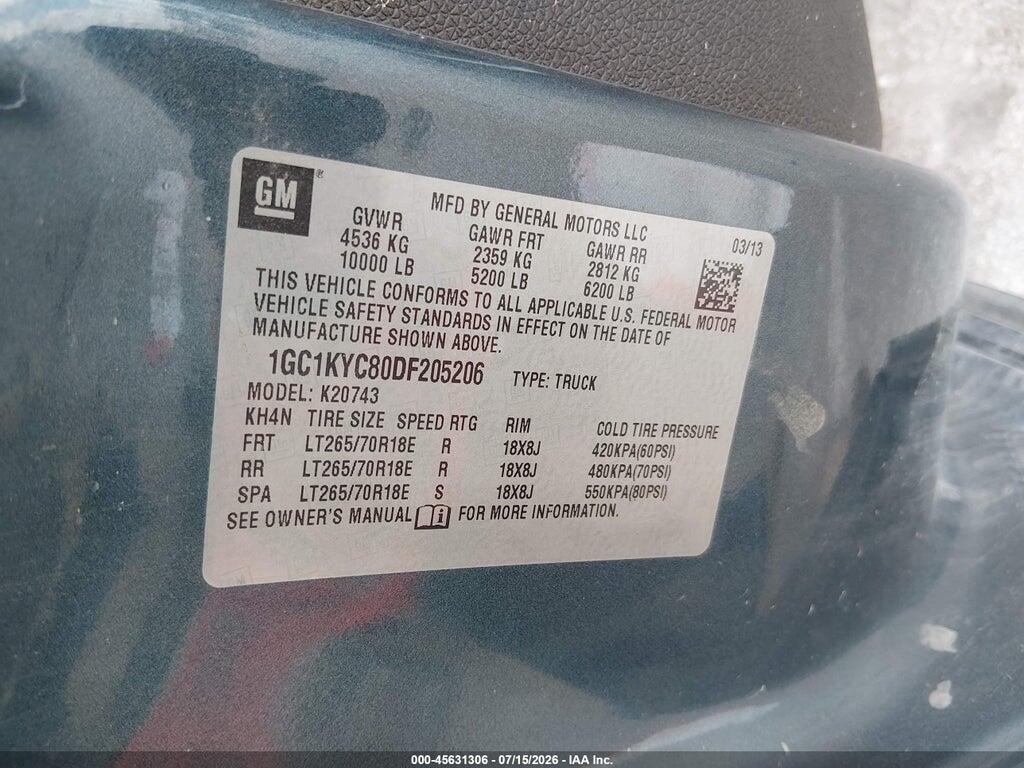 1GC1KYC80DF205206 2013 CHEVROLET SILVERADO 2500HD photo no. 9