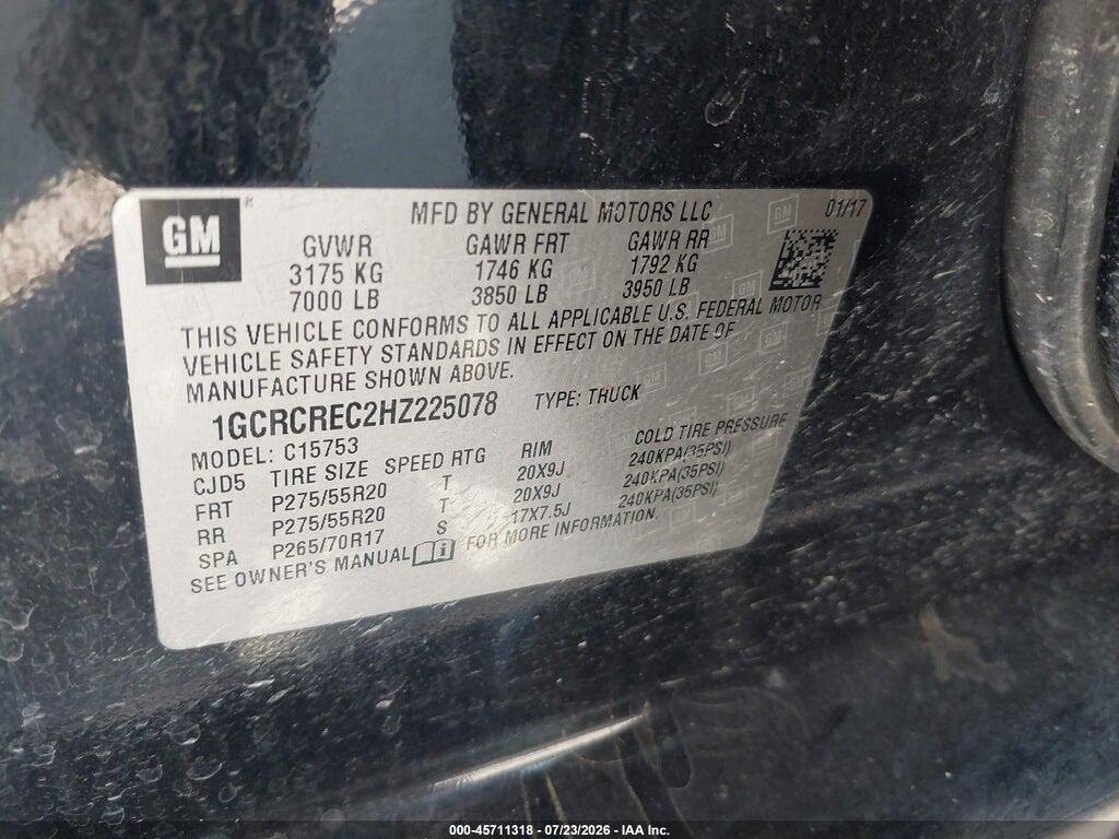 1GCRCREC2HZ225078 2017 CHEVROLET SILVERADO 1500 photo no. 9