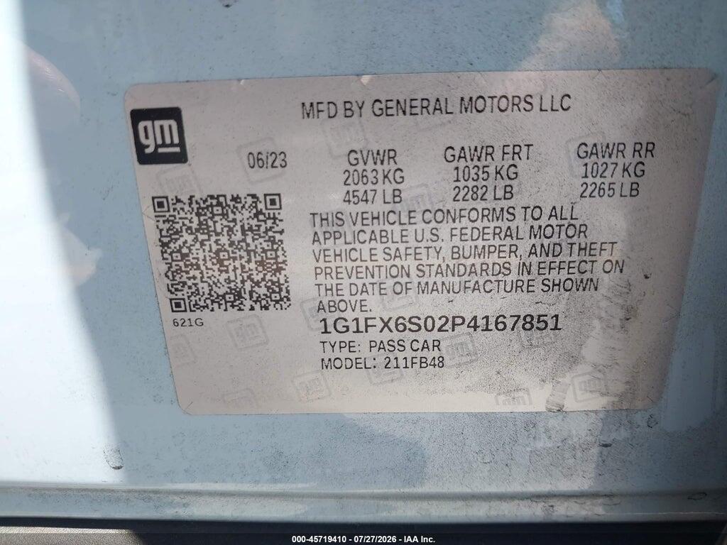 1G1FX6S02P4167851 2023 CHEVROLET BOLT EV photo no. 9