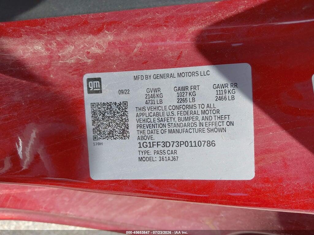 1G1FF3D73P0110786 2023 CHEVROLET CAMARO photo no. 9
