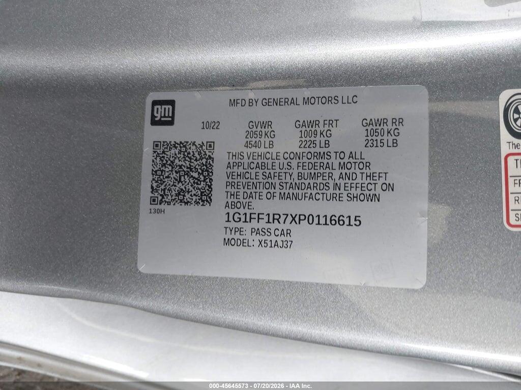 1G1FF1R7XP0116615 2023 CHEVROLET CAMARO photo no. 9