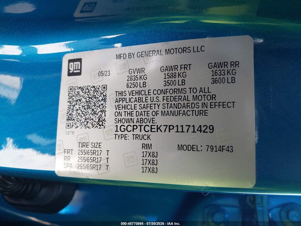 1GCPTCEK7P1171429 2023 CHEVROLET COLORADO photo no. 9