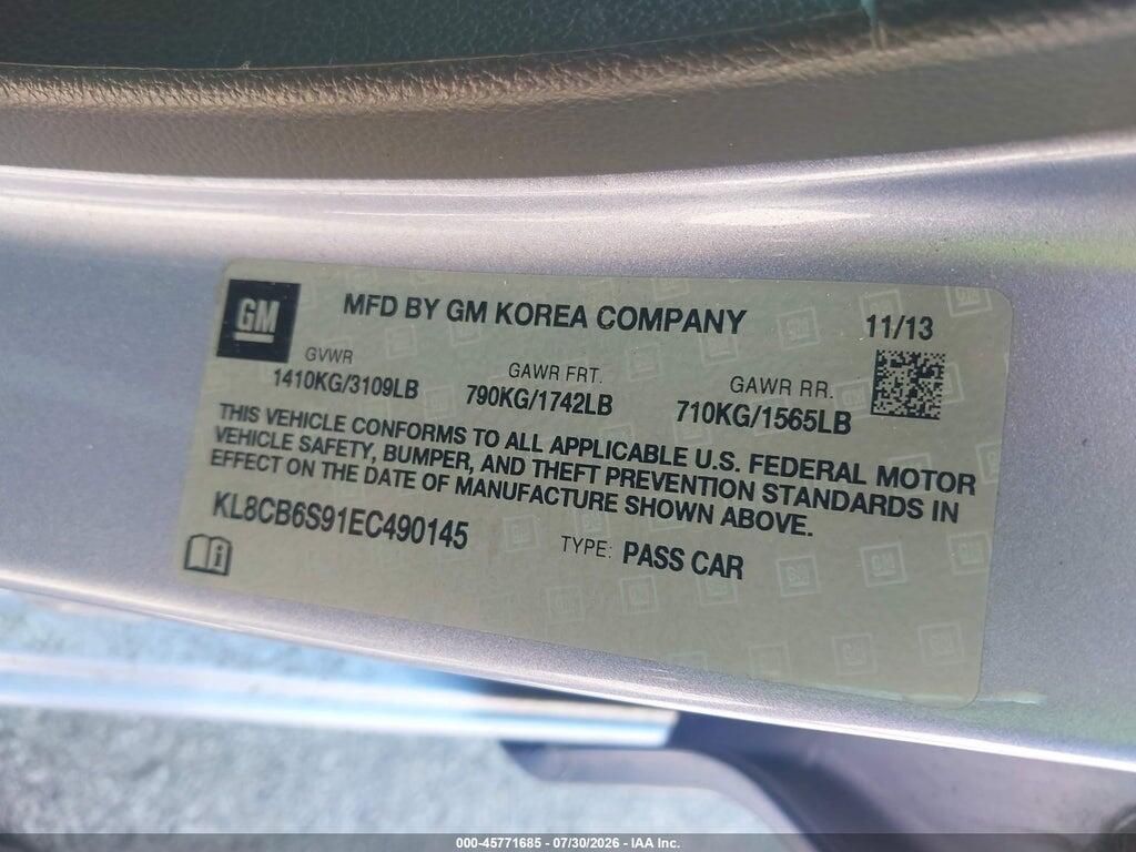 KL8CB6S91EC490145 2014 CHEVROLET SPARK photo no. 9