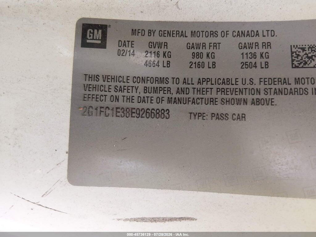 2G1FC1E38E9266883 2014 CHEVROLET CAMARO photo no. 9