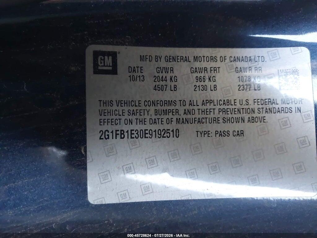 2G1FB1E30E9192510 2014 CHEVROLET CAMARO photo no. 9